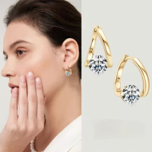 Radiant Teardrop Moissanite Earrings – S925 Sterling Silver (6.5mm)