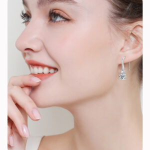 Classic Elegance Moissanite Drop Earrings – S925 Sterling Silver (1ct)