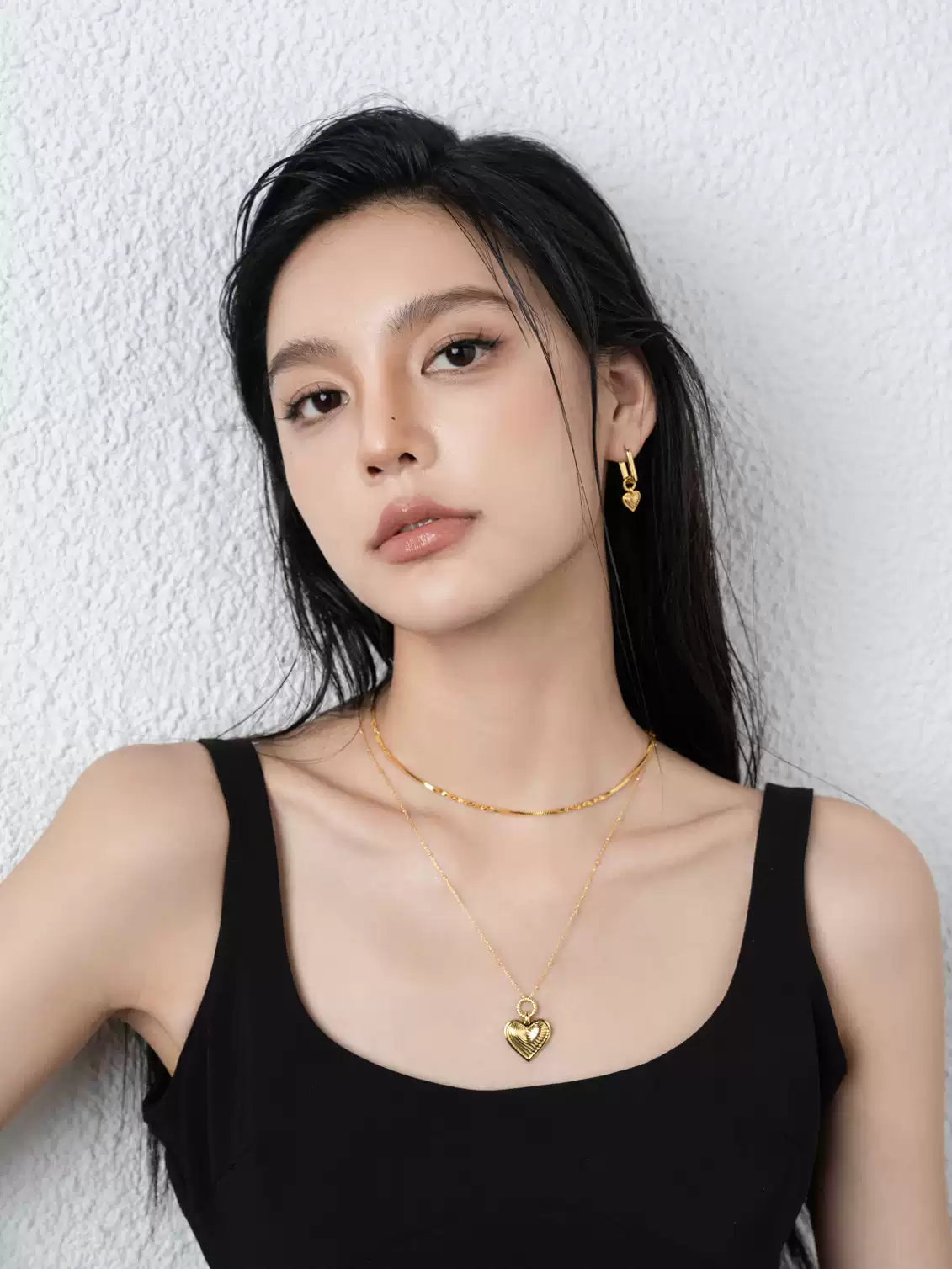 18K Gold-Plated Large Heart Sweater Necklace – Statement Long Pendant - Image 3