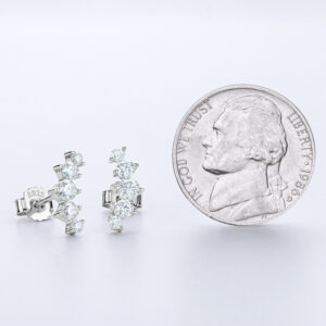 Crescent Glow Moissanite Stud Earrings – S925 Sterling Silver
