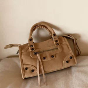 Warm Coffee Retro Leather Shoulder & Crossbody Bag