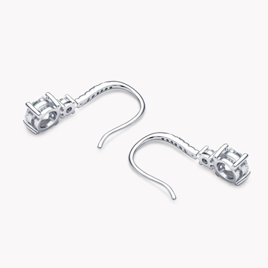 Classic Elegance Moissanite Drop Earrings – S925 Sterling Silver (1ct) - Image 5