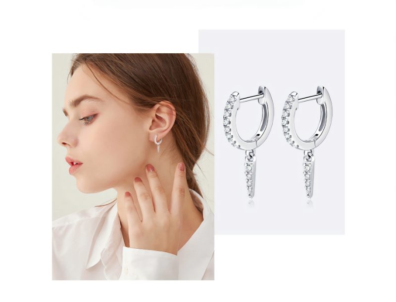 Radiant Tassel Moissanite Earrings – S925 Sterling Silver - Image 4