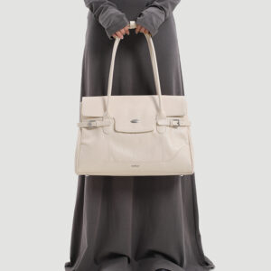 Premium Cowhide Commuter Tote – Large Capacity Shoulder Bag