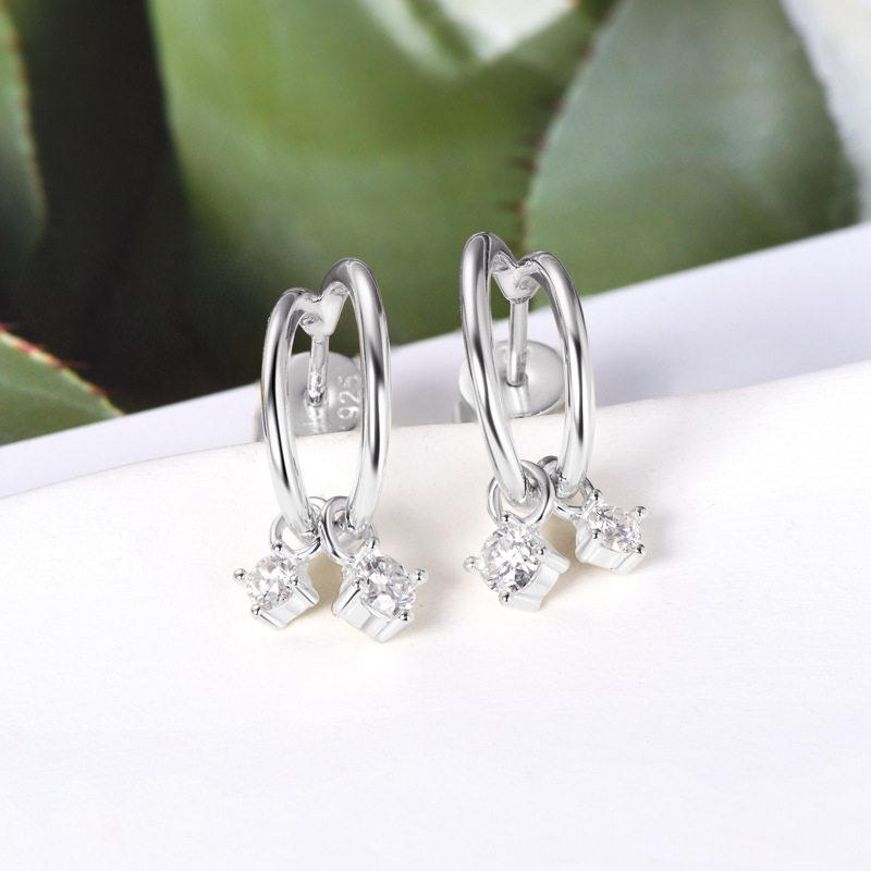 Crescent Shine Moissanite Earrings – 18K Gold Plated S925 Silver - Image 4