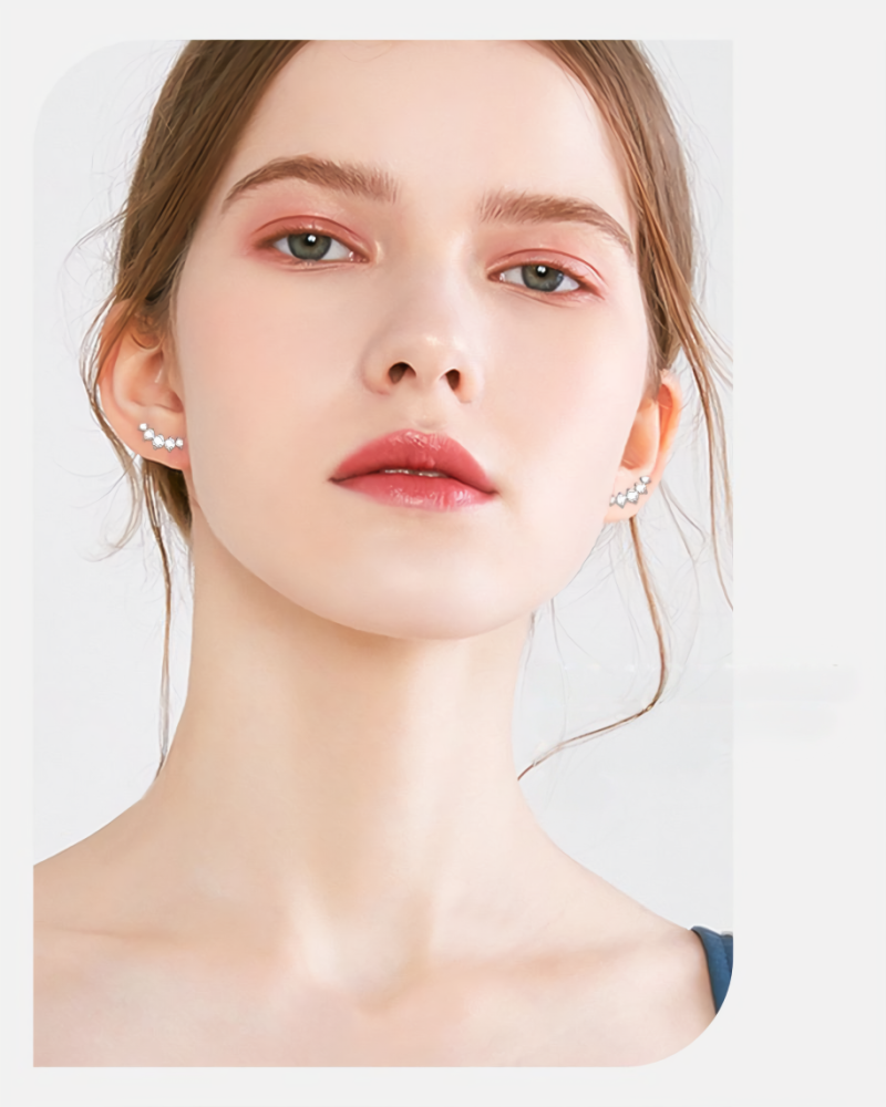 Crescent Glow Moissanite Stud Earrings – S925 Sterling Silver - Image 7