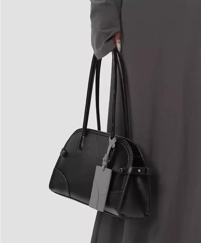 Genuine Cowhide Leather Retro Arch Shoulder Bag – Soft Zip Top Handle