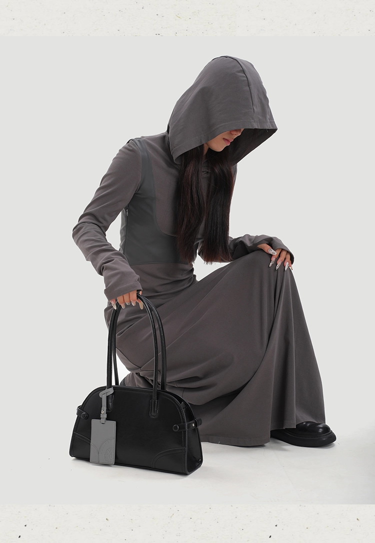 Genuine Cowhide Leather Retro Arch Shoulder Bag – Soft Zip Top Handle - Image 17