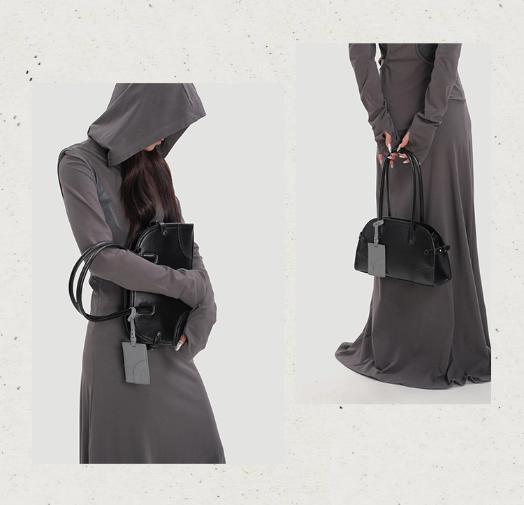 Genuine Cowhide Leather Retro Arch Shoulder Bag – Soft Zip Top Handle - Image 6