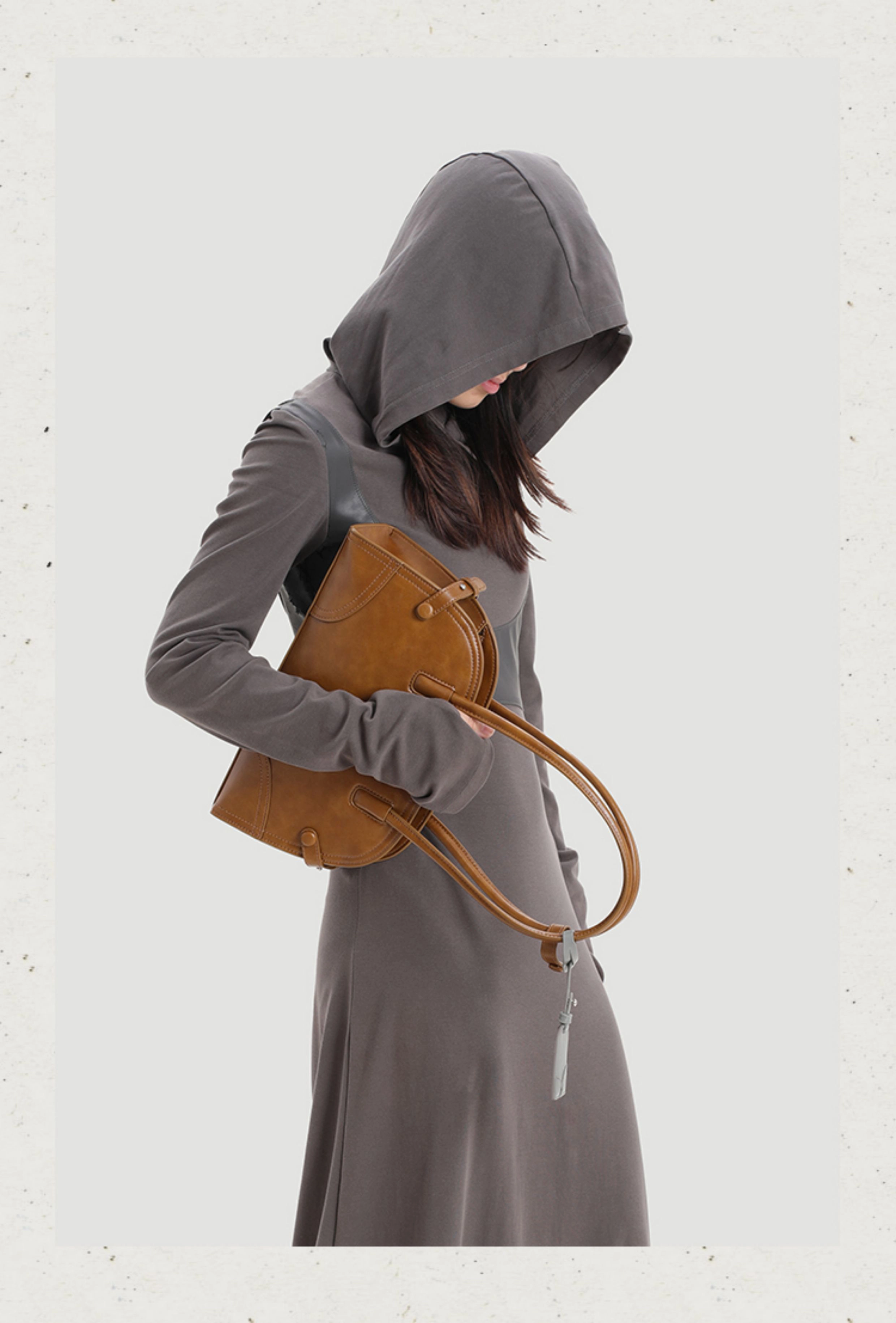 Genuine Cowhide Leather Retro Arch Shoulder Bag – Soft Zip Top Handle - Image 9