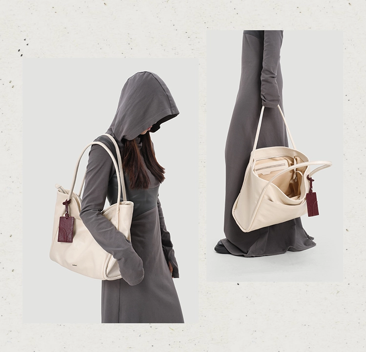 Genuine Leather Black Tote Bag – Soft Cowhide, Large-Capacity, Convertible Straps - Image 9