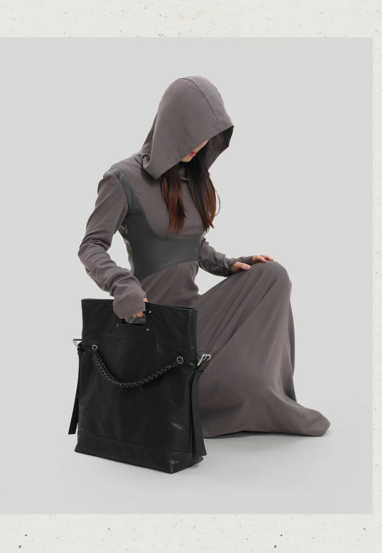 Genuine Leather Foldable Large Tote Bag – Soft Commuter Shoulder & Crossbody - Image 12