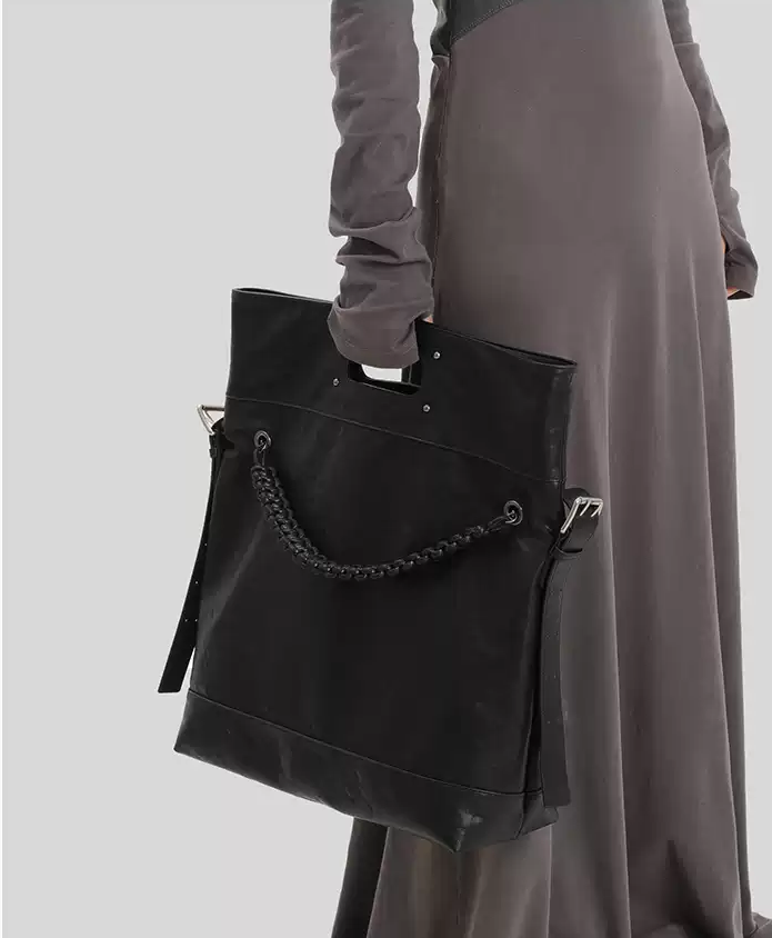 Genuine Leather Foldable Large Tote Bag – Soft Commuter Shoulder & Crossbody - Image 3