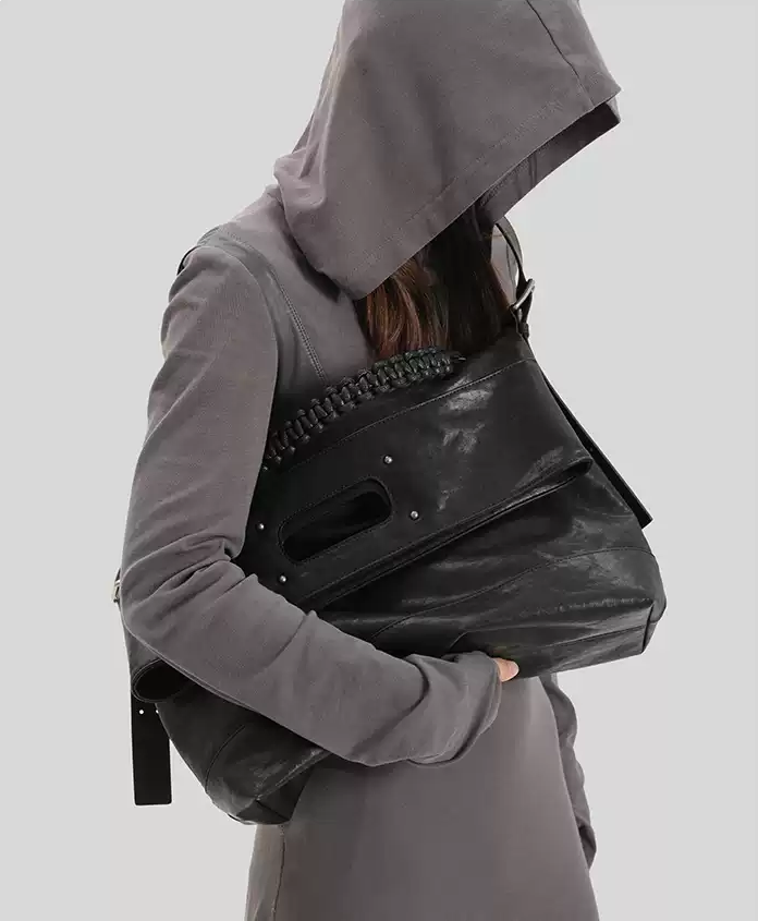 Genuine Leather Foldable Large Tote Bag – Soft Commuter Shoulder & Crossbody - Image 4