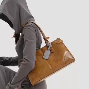 Genuine Leather Large-Capacity Tote Bag – Soft Cowhide Shoulder Handbag