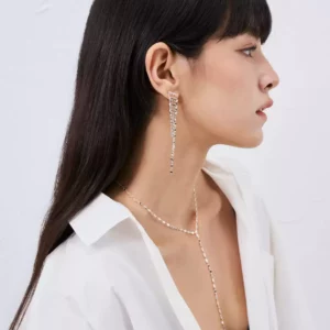 18K Gold-Plated S925 Sparkling Y-Shaped Minimalist Necklace