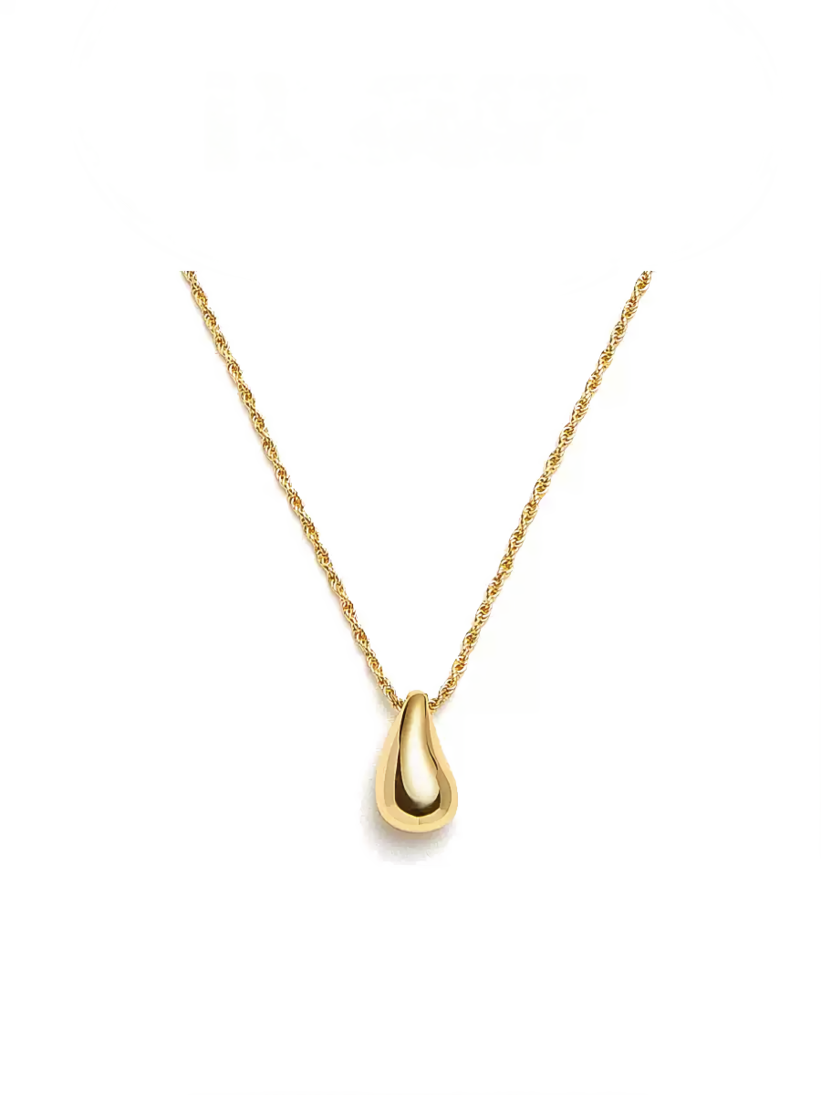 18K Gold-Plated S925 Teardrop Pendant Minimalist Necklace
