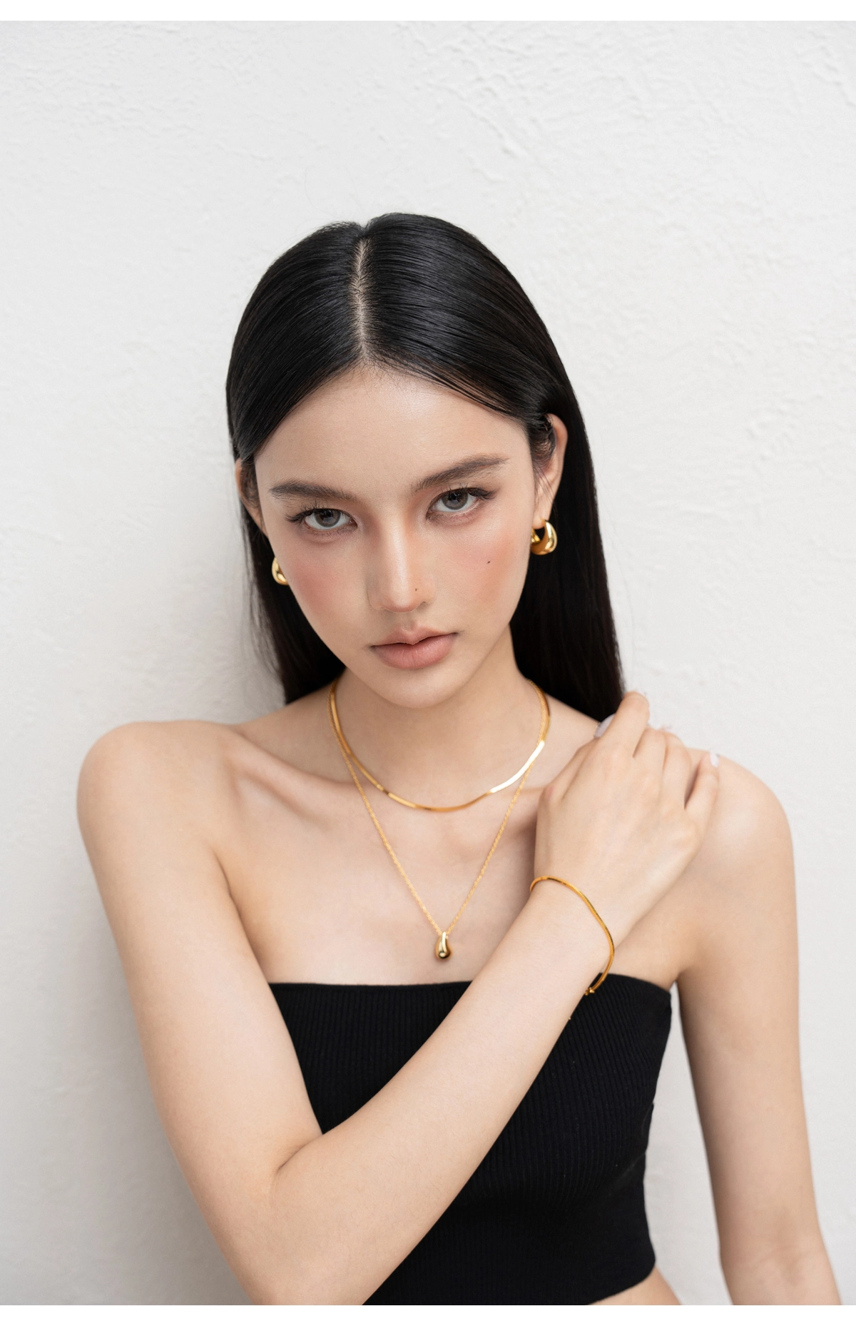 18K Gold-Plated S925 Teardrop Pendant Minimalist Necklace - Image 11