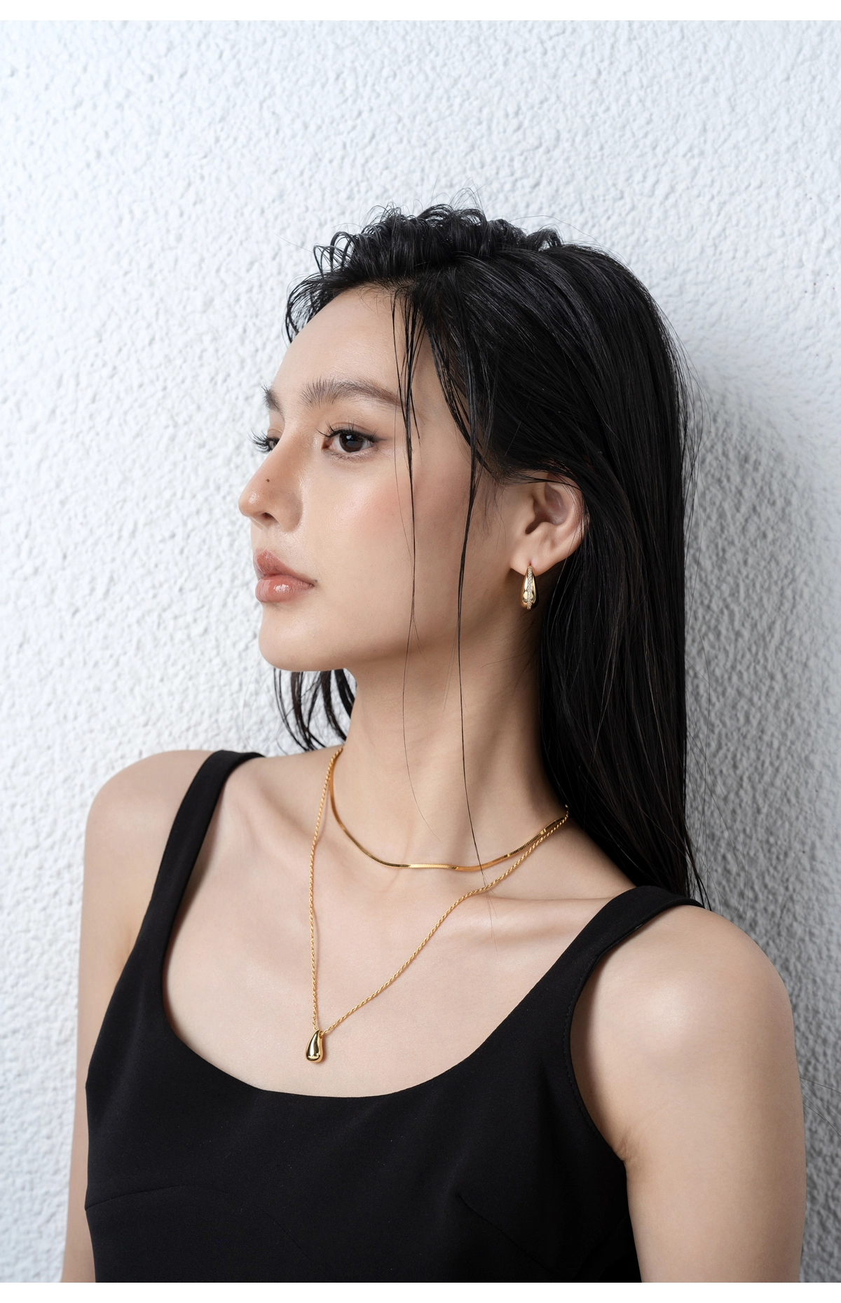 18K Gold-Plated S925 Teardrop Pendant Minimalist Necklace - Image 13