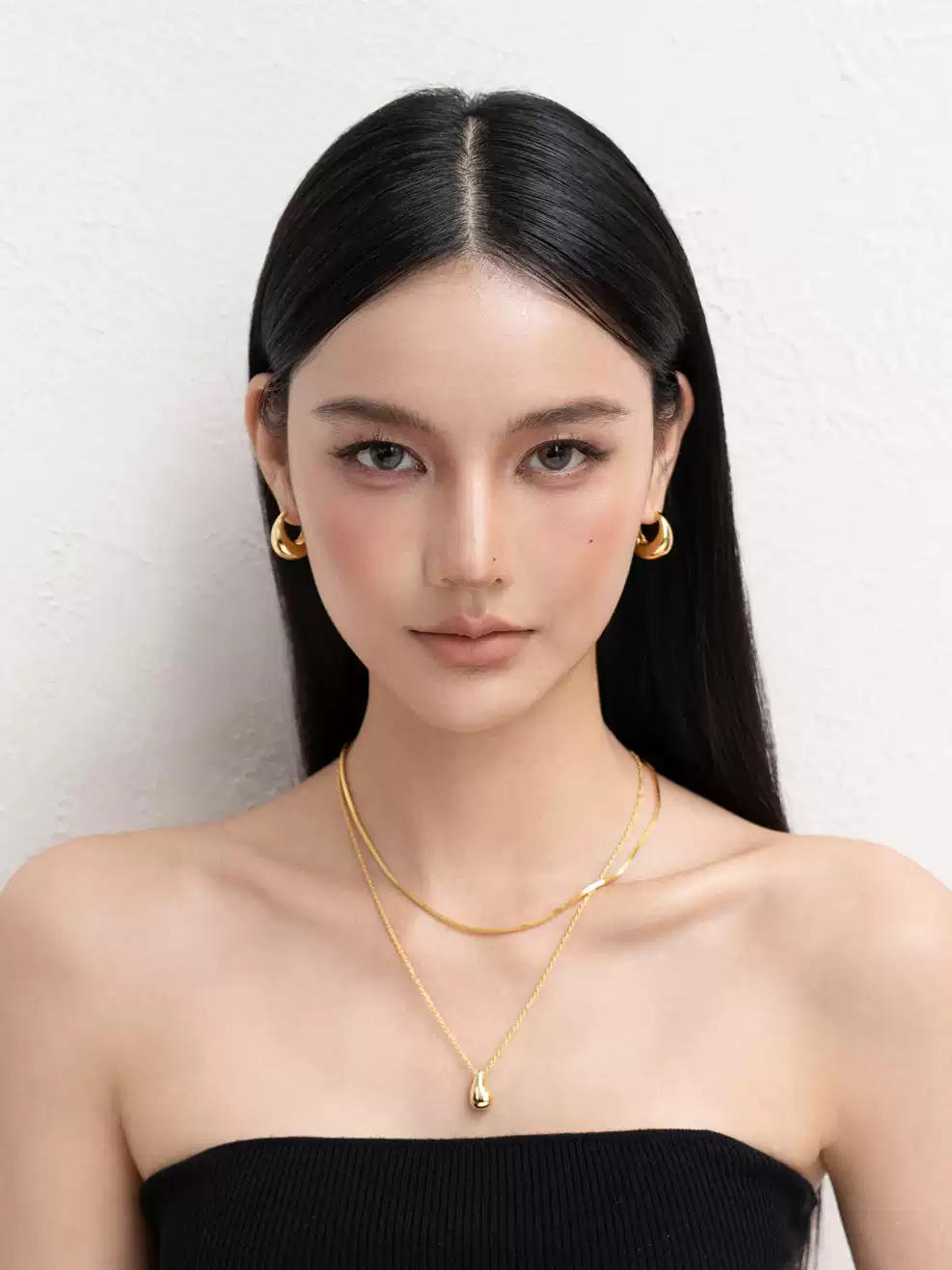 18K Gold-Plated S925 Teardrop Pendant Minimalist Necklace - Image 2