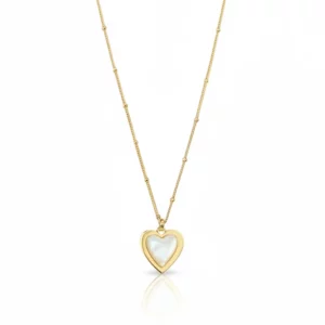 Mother-of-Pearl Heart Pendant Necklace