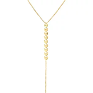 Gold-Tone Heart Drop Lariat Necklace