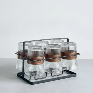 Heat-Resistant Glass Tea Cup with Insulated Waist-Cinched Sleeve