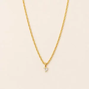 Mini Crystal Heart Pendant Necklace
