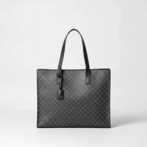 Large Capacity Plaid Tote Bag with 14-Inch Laptop Compartment