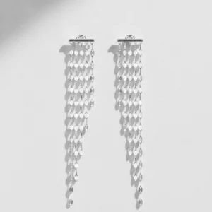 18K Gold-Plated S925 Tassel Earrings with Shimmering Chains & Lightweight Design