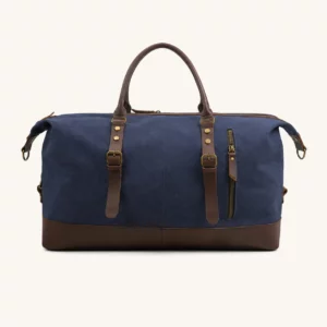 55L Canvas Weekender Duffel Bag with Adjustable Padded Strap