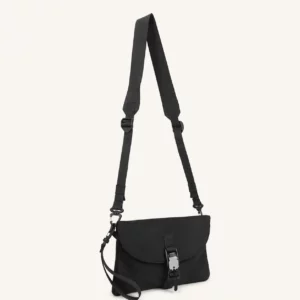 Black Ballistic Nylon 4-Way Crossbody Sling Bag with Magnetic Buckle