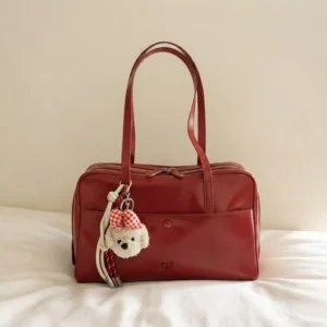 Cherry Red Bowling Shoulder Bag