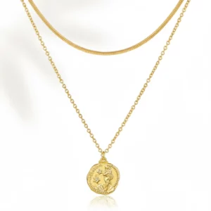 Coin Pendant Layered Necklace Set