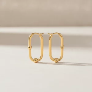 Gold-Tone Paperclip Hoop Earrings