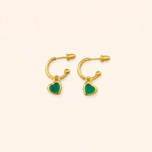Heart Charm Hoop Earrings