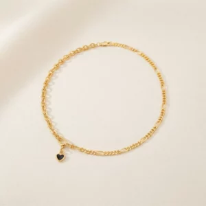 Heart Charm Mixed Stone Chain Necklace