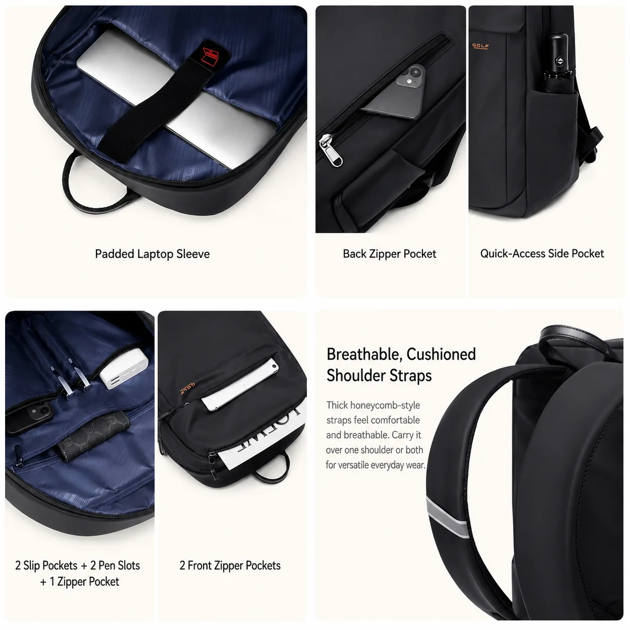 Large Business Laptop Backpack with Multi-Pocket Organization - Image 6