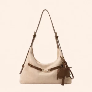 Mist Finish Slouch Shoulder Bag with Contrast Strap Detail