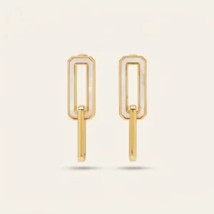 Mother of Pearl Double Link Drop Earrings