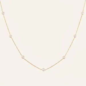 Mother-of-Pearl Station Chain Necklace
