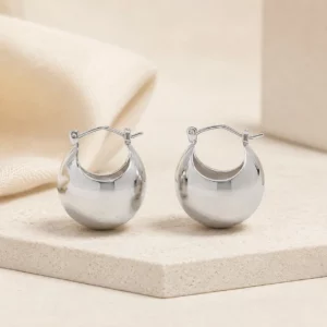 Oversized Sphere Hoop Earrings with Minimalist Sculptural Design