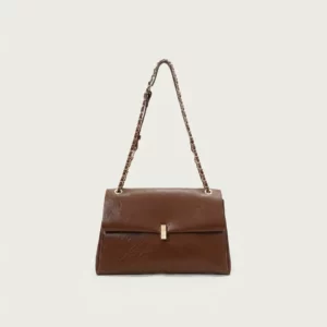 Soft Fold Envelope Shoulder Bag with Chain Strap Detail
