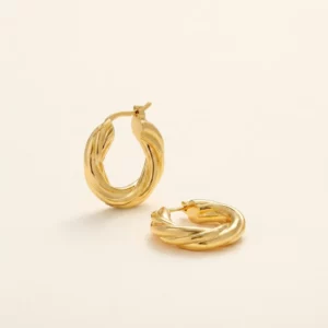 Twisted Gold-Tone Hoop Earrings