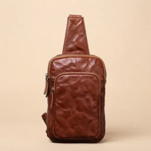Vintage Leather Sling Crossbody Bag