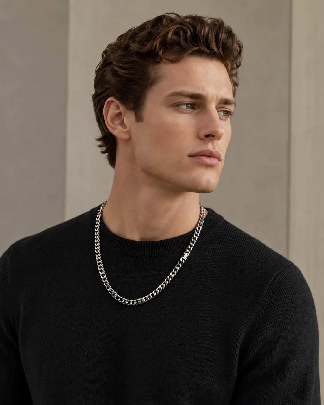 8mm Polished Cuban Link Chain Necklace - Image 3