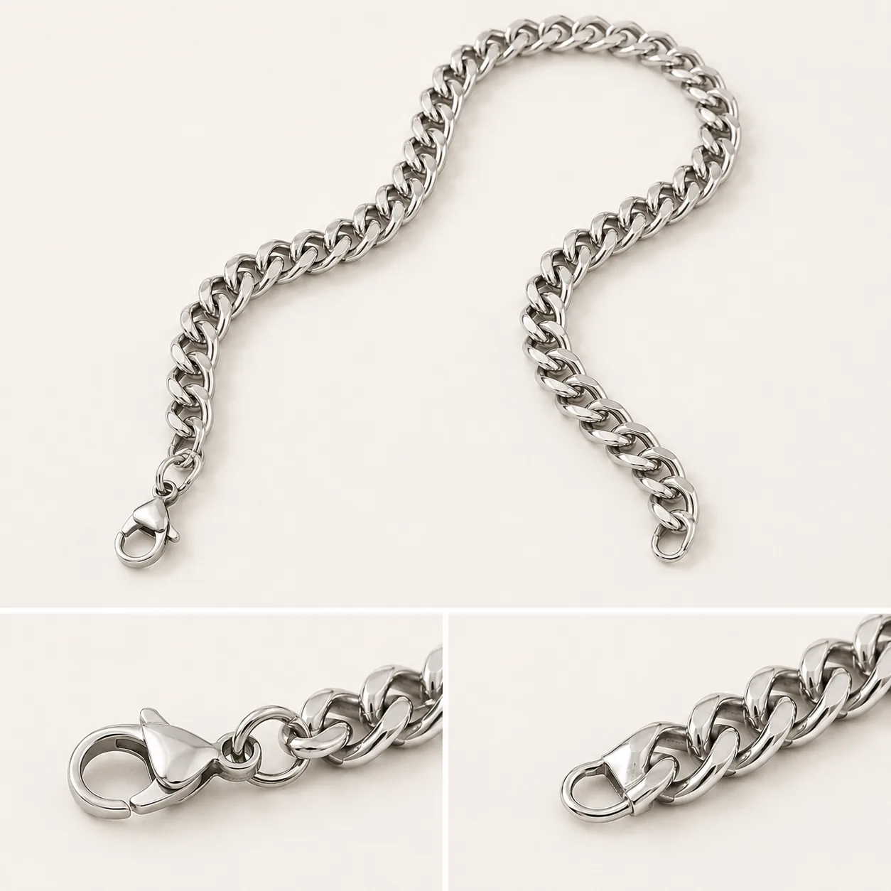 8mm Polished Cuban Link Chain Necklace - Image 4