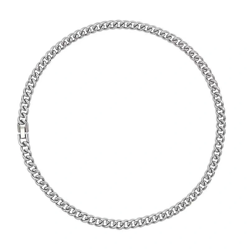 8mm Polished Cuban Link Chain Necklace