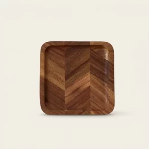 Acacia Wood Herringbone Serving Tray
