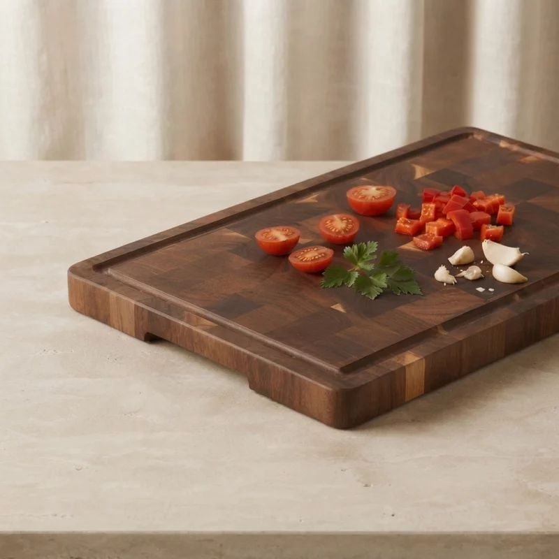 Acacia Wood Reversible Cutting Board with Juice Groove - Image 5